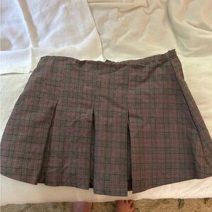 Wild Fable Pink and Black Plaid A-Line Skirt